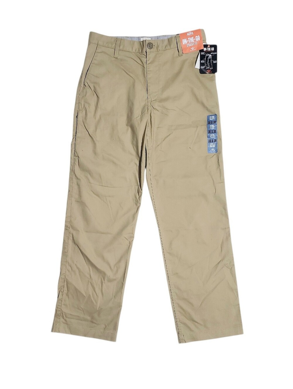 Dockers Mens Pacific On The Go Straight Flat Stretch Khaki Pant 30x30 Sand NWT